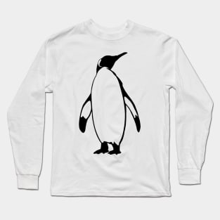 Penguin Black Silhouette Animal Pet Cool Style Long Sleeve T-Shirt